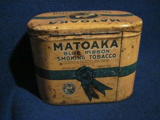 Vintage MATOAKA Blue Ribbon Smoking Tobacco Tin Patterson Bros Tobacco Corp 3