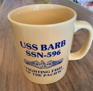 Ssn - 596 Uss Barb Coffee Mug Cup Vietnam Era Submarine Us Navy Vintage