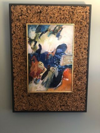 Harvey Klineman Modern Midcentury Abstract Enamel Copper Art Plaque Painting