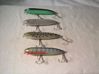 Vintage Old Plastic Fishing Lure 4 Heddon Zara Spooks