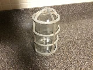 Vintage Appleton Explosion Proof Light Fixture Cage Guard And Dome