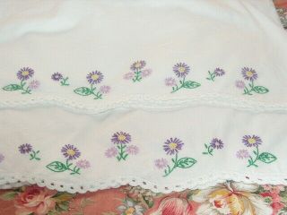 Vintage Body Pillow Pillowcase Embroidered Crochet Long Pillowcase Tubing Cotton