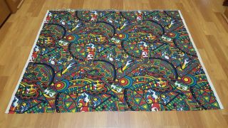 Awesome Rare Vintage Mid Century Retro 70s 60s Wild Rainbow Psychedelic Fabric