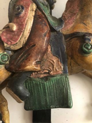 19th Century CHINESE WARRIOR Riding Horse Ceramic Antique ROOF TILE 3