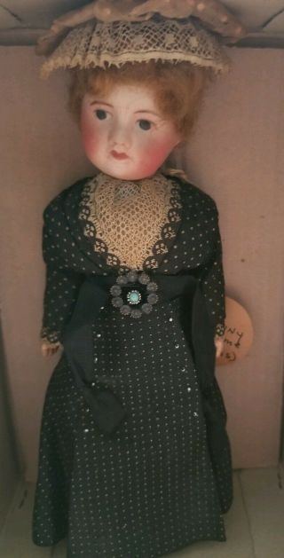 Antique Bisque French Doll.  8 1/2 Inch Doll With Wood Body