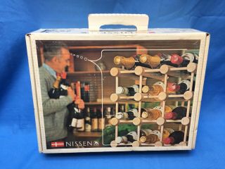 Vintage Mid - Century Nissen Danish Modern 12 Bottles Wine Rack 2