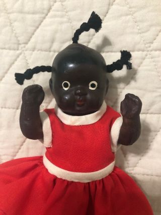 Vintage Black Americana Bisque Baby Doll 6 Inches Tall