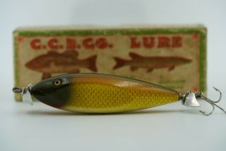 Creek Chub Bait Co Fishing Lure Injured Minnow 1504 Golden Shiner End Label Box