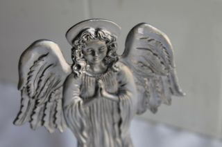 Vintage 1986 Pewter Standing Angel Shelf Table Top Figurine by Seagull Canada 3
