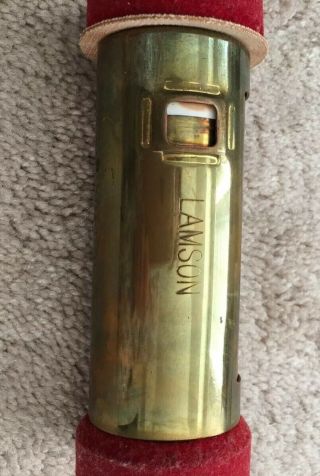 Vintage LAMSON Brass Pneumatic Money/Message Tube 3