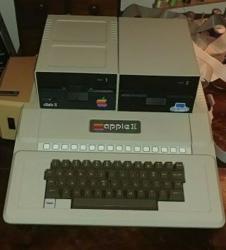 Apple Ii Plus Model A2s - 1048 With System Saver And Two Floppy Drives