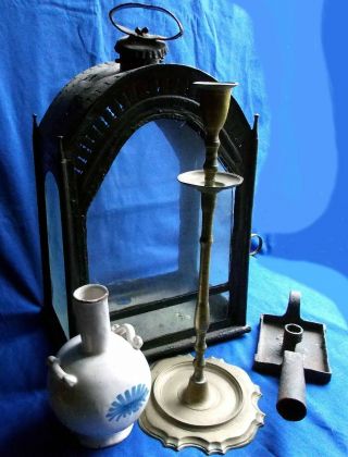 Rare 17th century French faience Nevers blue & white pilgrim flask circa 1675 2