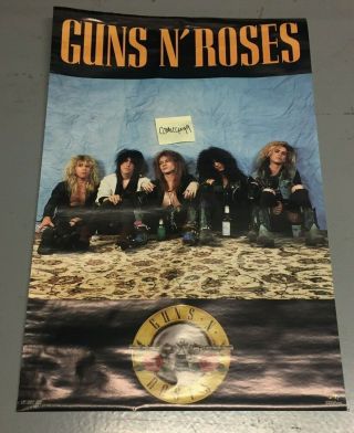 Vintage Guns N Roses Poster 1987 Funky 22x34 But Sl Water Damage
