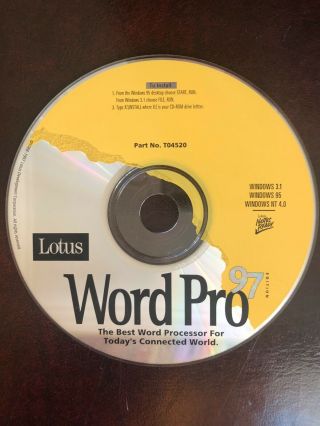 Bundle: Lotus SmartSuite 4,  96 and Word Pro 97 - Windows 95 NT 4.  0 3.  1 Vintage 3