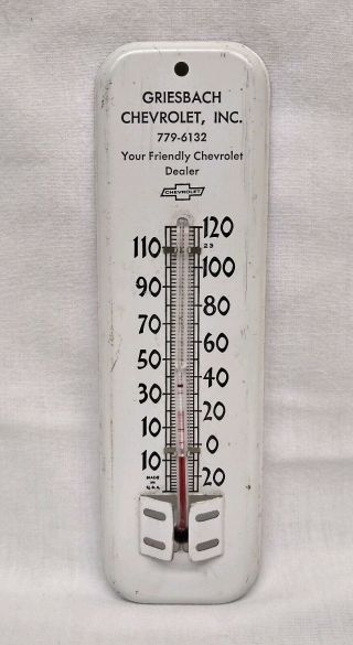 Vintage Chevrolet Dealership Advertising Thermometer Sign Chevy Gm Old