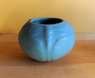 Antique Late 1910s Van Briggle Blue Pottery Dragonfly Bowl Vase Shape 837