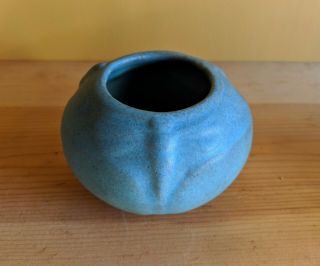 Antique Late 1910s Van Briggle Blue Pottery Dragonfly Bowl Vase Shape 837 3