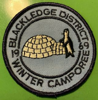 Vintage Boy Scouts Of America Patch 1969 Black Ledge District Winter Camporee