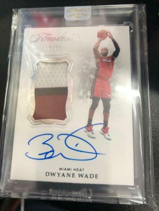 Dwyane Wade 2018/19 Flawless Auto Autograph Patch 12/25 Miami Heat Taty