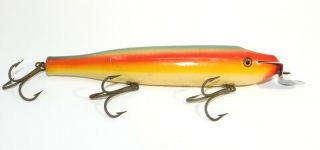 Vintage " Masterlure " Large Wooden Lure In Rainbow Color