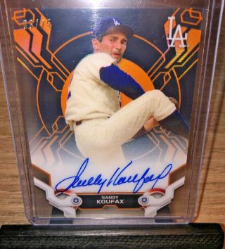 2019 Topps High Tek Autographed Orange 3/25 Sandy Koufax Los Angeles Dodgers