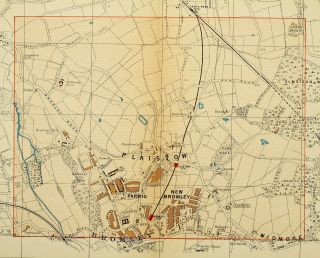 1891 Victorian Map Street Plan London Plaistow Farwig Bromley College
