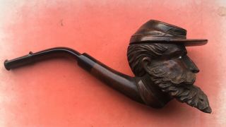 Vintage Antique Pipe Carved Wood Confederate General ? Stunning