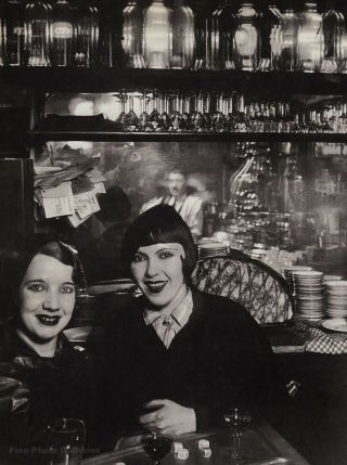 1932/76 Vintage Brassai Paris Prostitutes Drinking Night Club Bar Duotone Photo