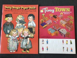 Vintage Dolly Dingle And Tiny Town Paper Doll Books Uncut