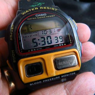 Bp - 100 Casio Blood Pressure Monitor Lcd Quartz Men Watch