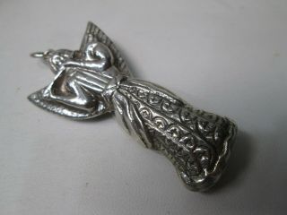 Vintage Sterling Silver Angel Christmas Ornament Medallion