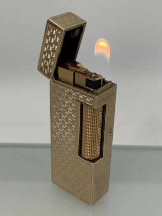 Dunhill Rollagas Lighter In Solid 9ct Gold Jacket 105g Fully