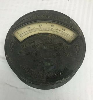 Large Antique Weston Ammeter Electrical Instrument Meter