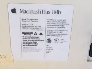 Apple Macintosh Plus Mac M0001A 1MB Floppy Drive With Keyboard Mouse 3