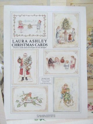 Laura Ashley Vintage 1988 Twelve Victorian Design Christmas Cards With Envelopes