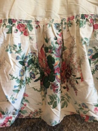 Croscill Queen Bed Skirt Dust Ruffle Floral Shabby Chic Cottage Country Vintage