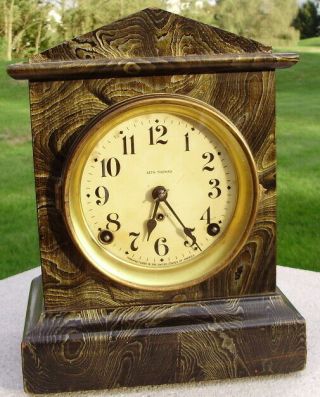 Vintage Antique Seth Thomas Adamantine 8 Day Clock Mantel Shelf