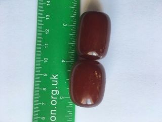 cherry amber bakelite beads.  Size 26 gram. 2