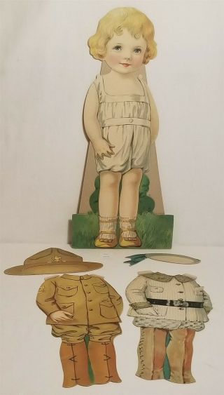 Lmas Vintage Paper Doll W Girl Scout Outfit & Other