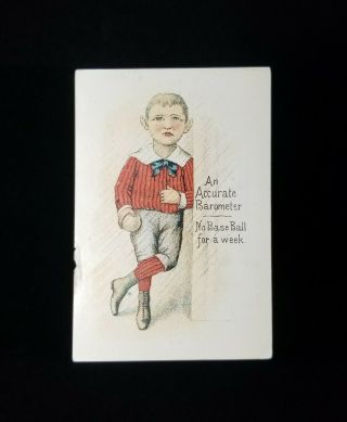 1880s H804 - 38 Gd Baseball Trade Card " Accurate Barometer Vtg Baltimore Md