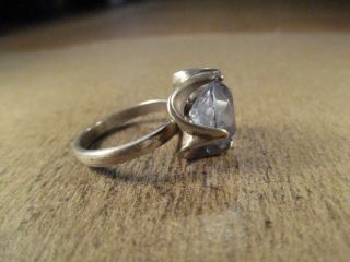 Vintage Mexico Sterling Silver & Blue Topaz Ring,  Size 6.  5,  5.  8g 2