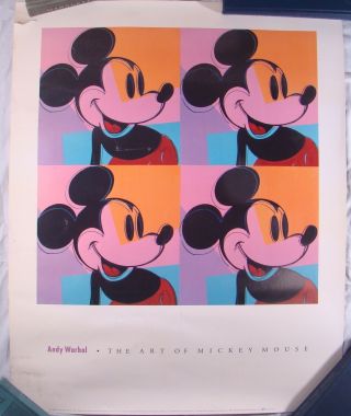 Vintage Andy Warhol Mickey Mouse Poster 1981 Magical Memories Mouse Club Hat