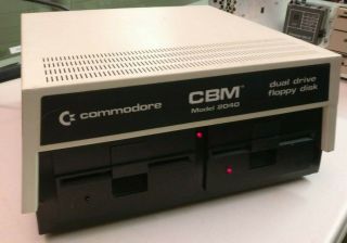 Vintage Commodore Computer CBM Dual Floppy Disk Drive Model 2040 PET,  Cables 2