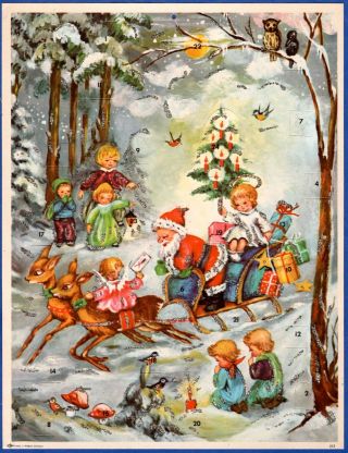 Vintage Advent Christmas Calendar West Germany German No.  212