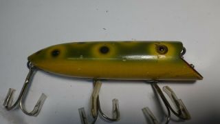 Vintage Heddon Basser Fishing Lure Glass Eye L Rig Frog Color L@@k