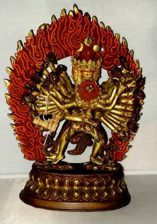 Ext Rare Quality Antique Manjuvajra Gilt Bronze Buddha Chinese Tibet