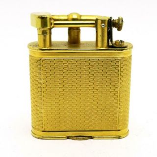 Vintage 1930s Dunhill Unique A Size Gold Plate Straight Lift Arm Lighter -