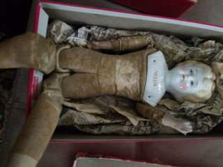 Vintage Antique Porcelain China Doll Head,  Arms And Legs.  Perfect Head " Helen "
