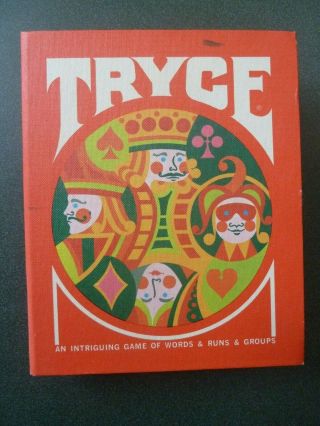 Vtg 1970 Tryce Card Game Of Words,  Runs,  & Groups Box & Rules Only 3m Company