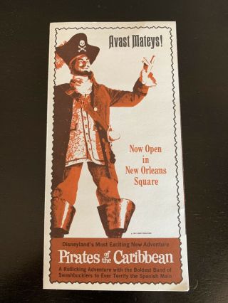 Vintage Disneyland Pirates Of The Caribbean Opening Brochure